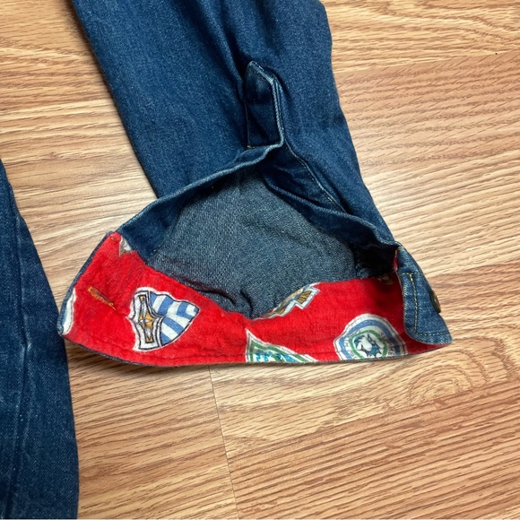 Vintage Male Men’s Denim Button-Down Shirt Medium Air Force Indian 90’s USA Blue - Picture 2 of 7